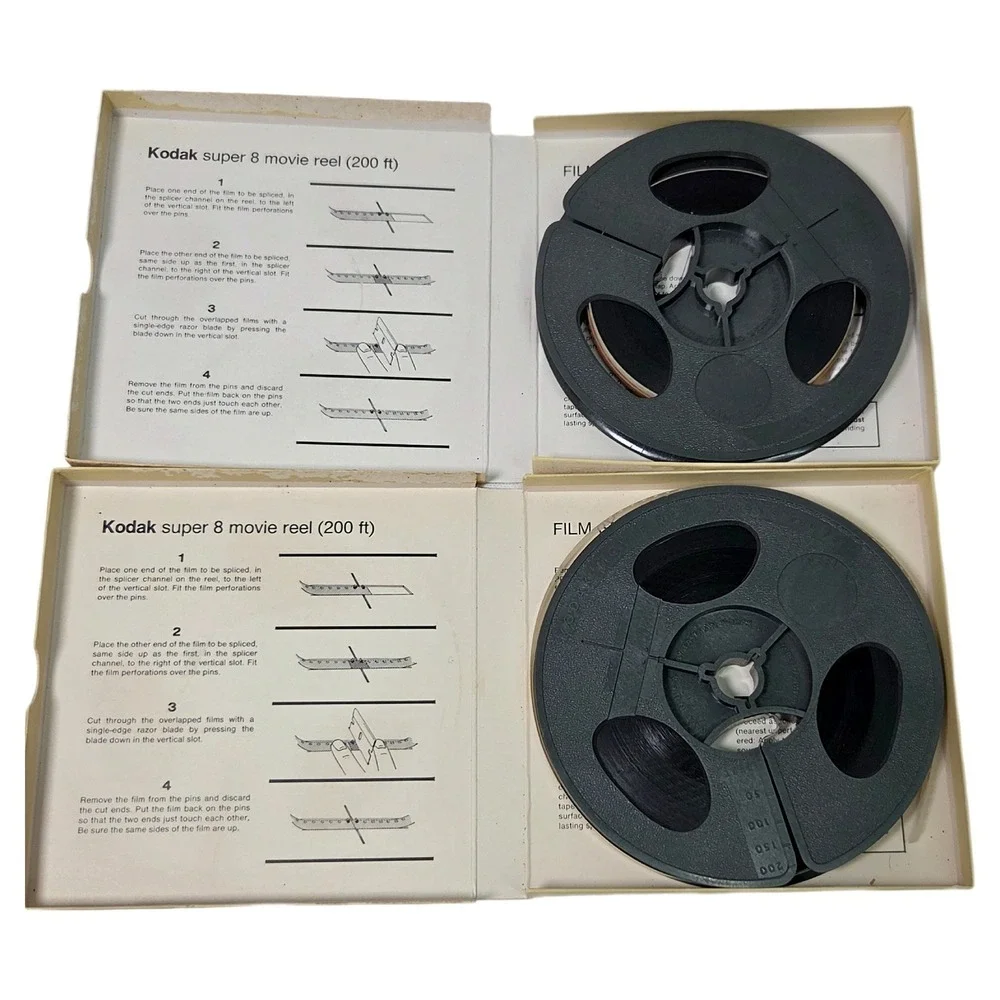 4pk Kodak Super 8 Movie Reels Vintage Found Footage Film Set 200ft Good Conditio